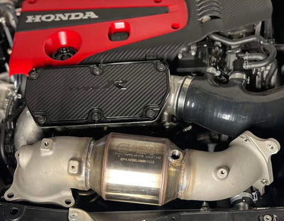 High Efficiency Downpipe Upgrade for 2017+, 2023+ Honda Civic Type R FK8 FL5 2.0T & 2024+ Acura Integra Type S 2.0T DE5 (Black Cerakote Finish)