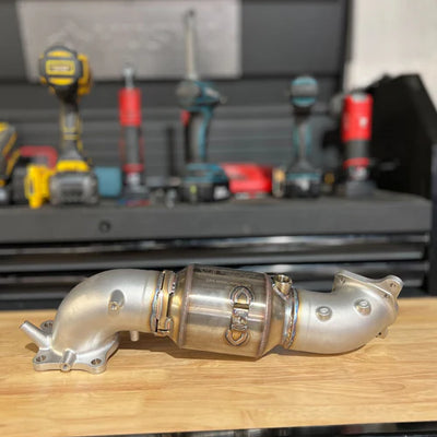 High Efficiency Downpipe Upgrade for 2016-2021 Honda Civic 1.5T (Raw Finish)
