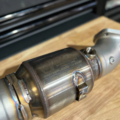 High Efficiency Downpipe Upgrade for 2016-2021 Honda Civic 1.5T (Raw Finish)