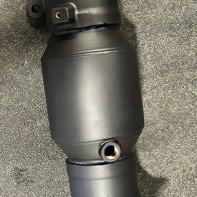 High Efficiency Downpipe Upgrade for 2017+, 2023+ Honda Civic Type R FK8 FL5 2.0T & 2024+ Acura Integra Type S 2.0T DE5 (Black Cerakote Finish)