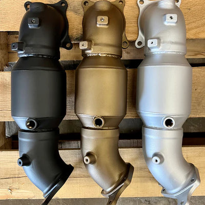 High Efficiency Downpipe Upgrade for 2017+, 2023+ Honda Civic Type R FK8 FL5 2.0T & 2024+ Acura Integra Type S 2.0T DE5 (Black Cerakote Finish)