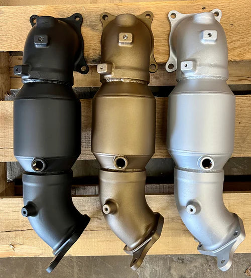 High Efficiency Downpipe Upgrade for 2017+, 2023+ Honda Civic Type R FK8 FL5 2.0T & 2024+ Acura Integra Type S 2.0T DE5 (Black Cerakote Finish)