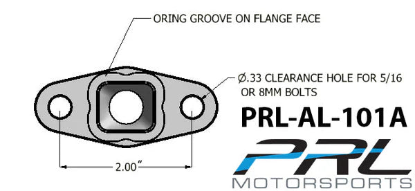 PRL -10AN Ported Oil Drain Flange for T3/T4 Turbos (PRL-AL-101A)
