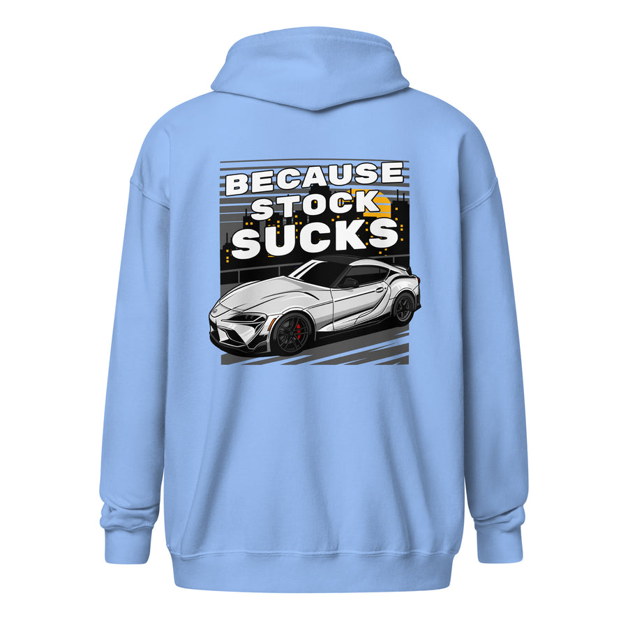 5P Because stock sucks zip hoodie
