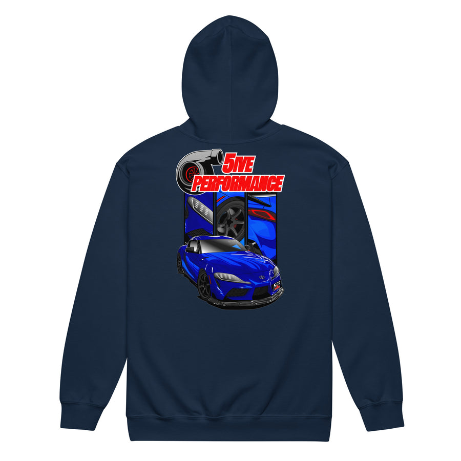Blue 5P Zip hoodie