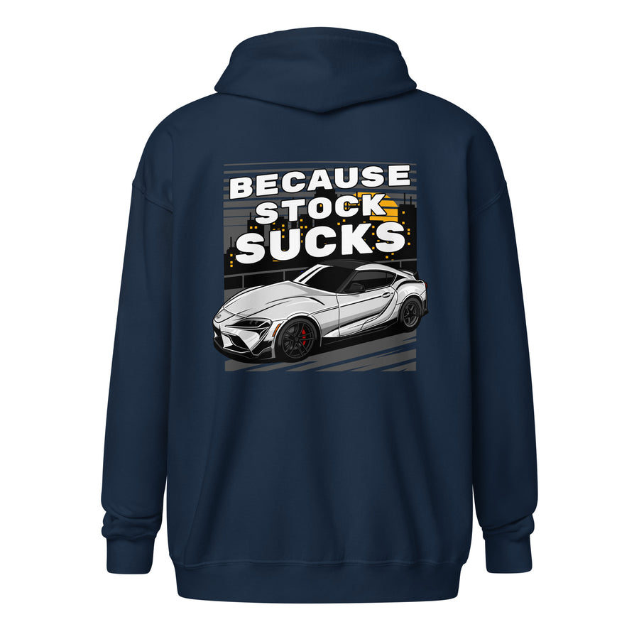 5P Because stock sucks zip hoodie