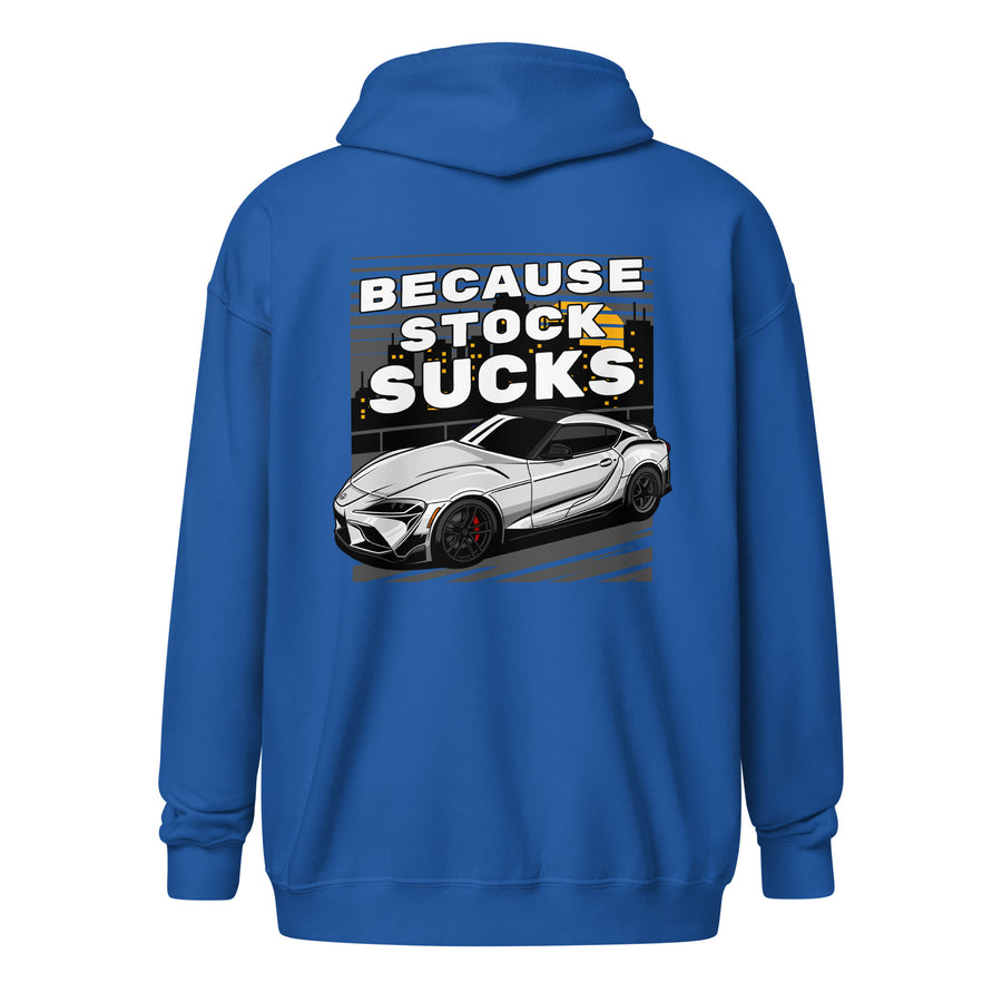 5P Because stock sucks zip hoodie