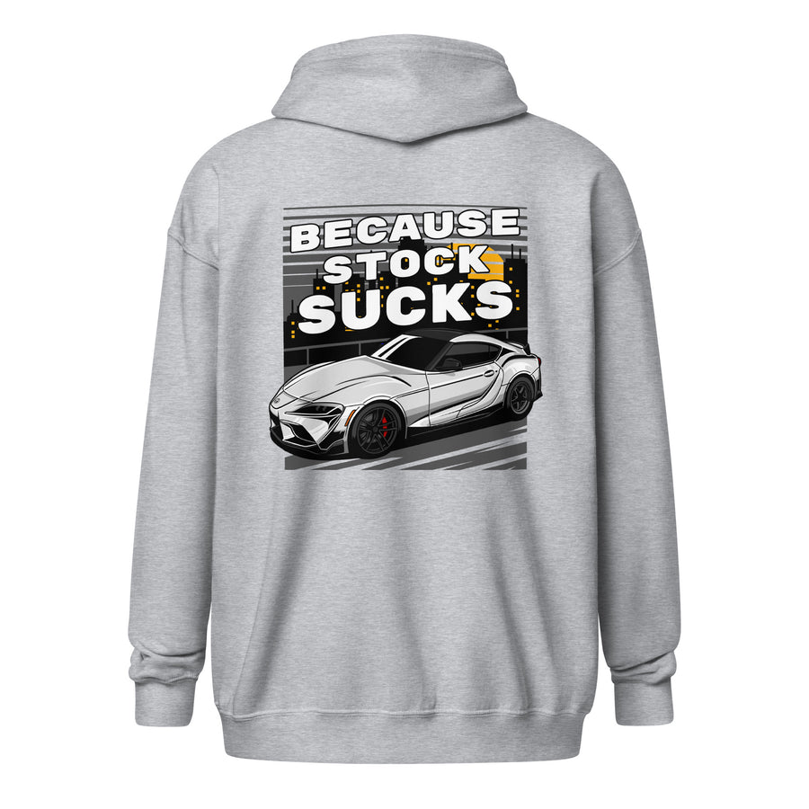 5P Because stock sucks zip hoodie