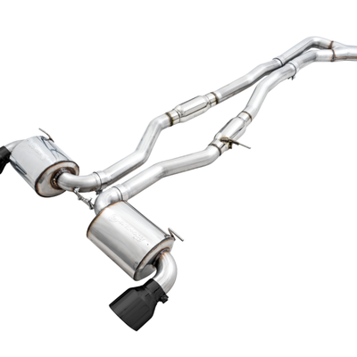 AWE Resonated Touring Edition Exhaust for A90 Supra - 5" Diamond Black Tips