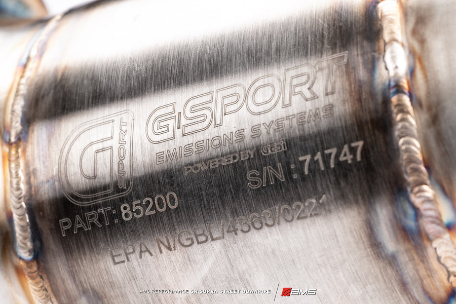 AMS Performance Street Downpipe With GESI Catalytic Converter - A90/A91 Supra 3.0